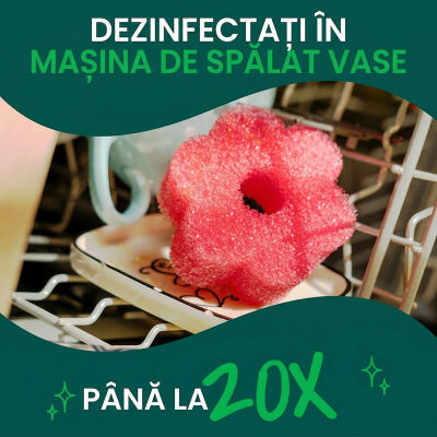 Burete de curatat vase, 3M, Scotch-Brite, Flex Scrub, roz, antizgarieturi